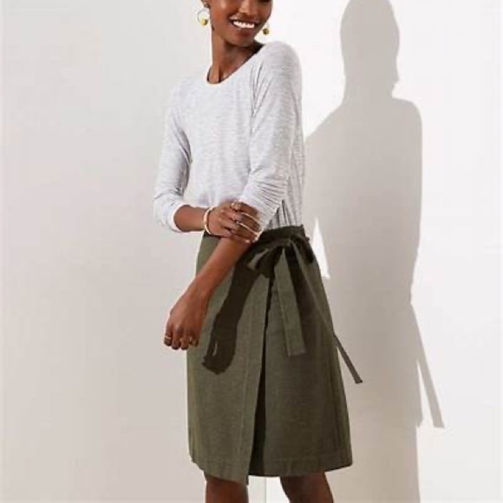 NWT Green LOFT wrap skirt